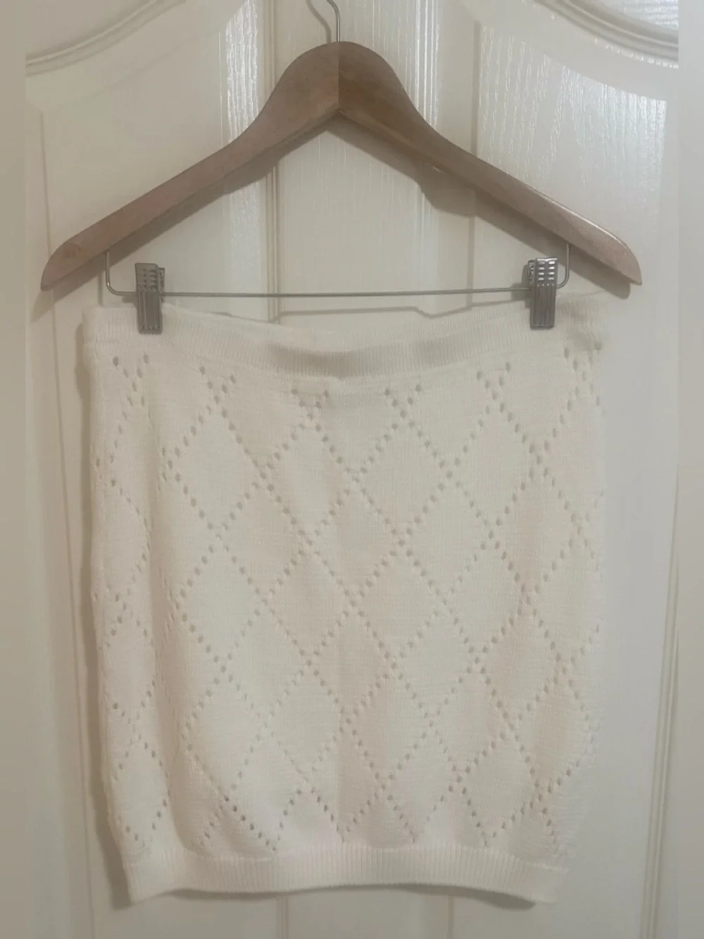 NWT Women’s Anthropologie Maeve 3D Floral Knit Mini Skirt Boho Classic Ivory L.‎